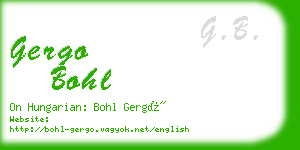 gergo bohl business card